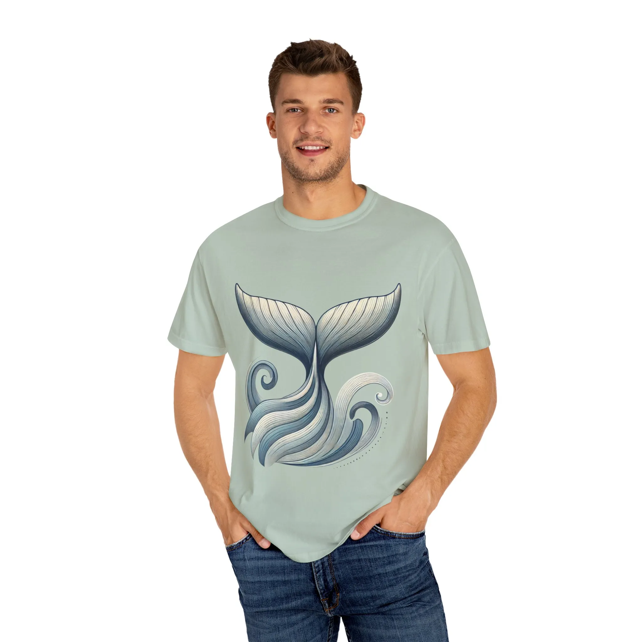 Whale Tail Garment-Dyed T-Shirt, Ocean-Inspired Design for Nature Lovers - Image 19