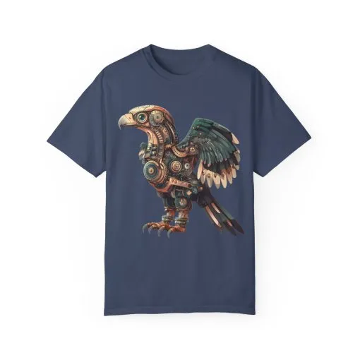 Steampunk Mechanical Bird Unisex Garment-Dyed T-Shirt - Image 41