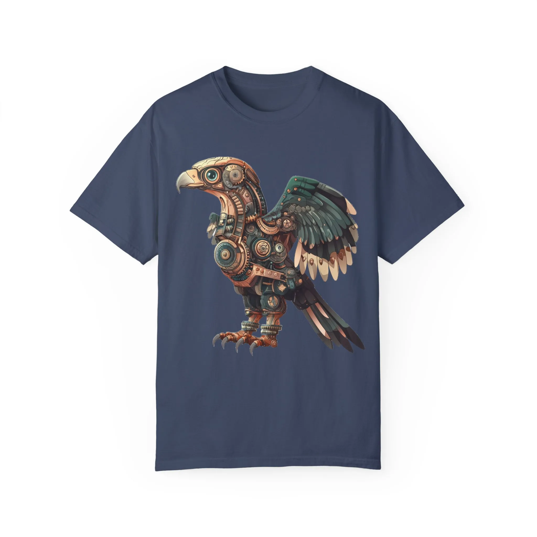 Steampunk Mechanical Bird Unisex Garment-Dyed T-Shirt - Image 41
