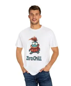 Unisex Garment-Dyed T-Shirt - 'Zero Chill' Fun Character Design
