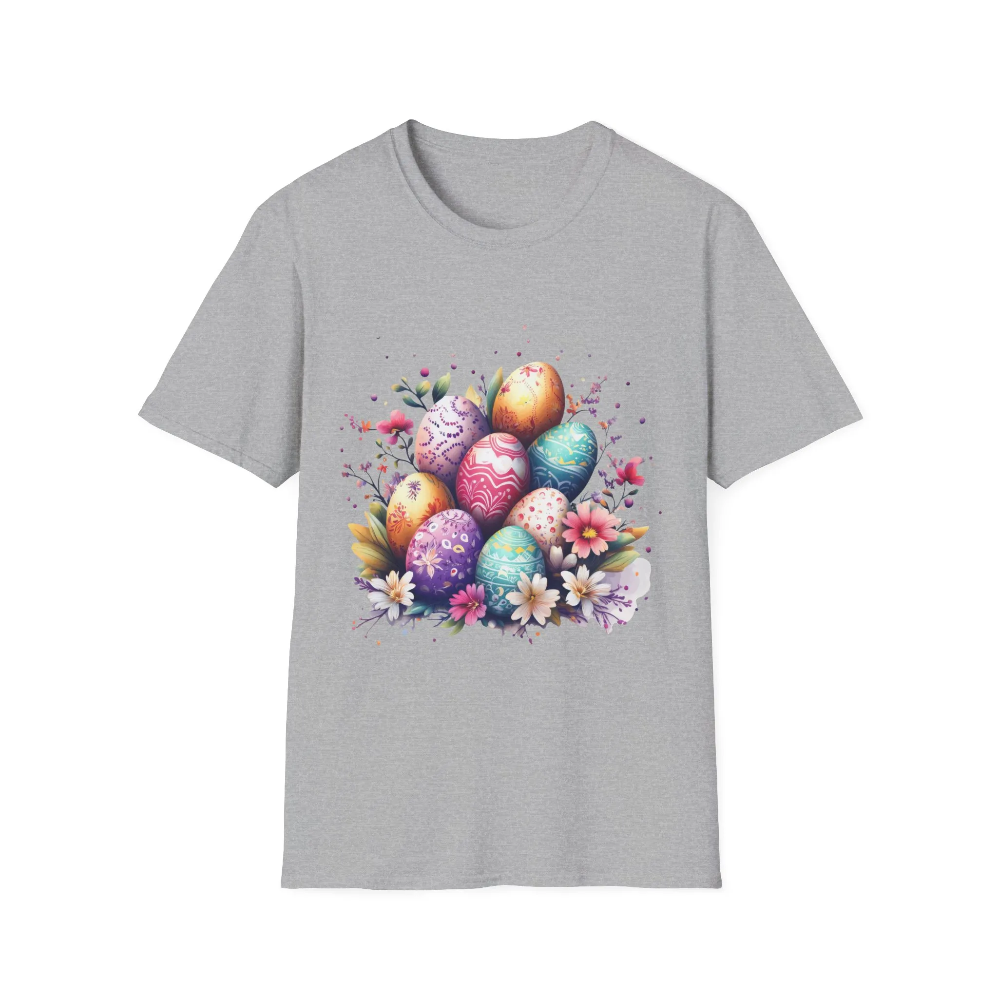 Easter Egg Floral Unisex Softstyle T-Shirt - Vibrant Spring Design - Image 16