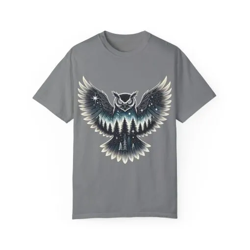 Unisex Garment-Dyed Owl T-Shirt | Nature-Inspired Design for Outdoor Lovers - Image 13