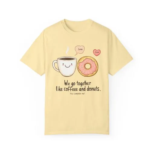 Coffee and Donuts Love Unisex T-Shirt | Cute Foodie Gift | Perfect for Valentine's Day & Everyday Wear - Image 13