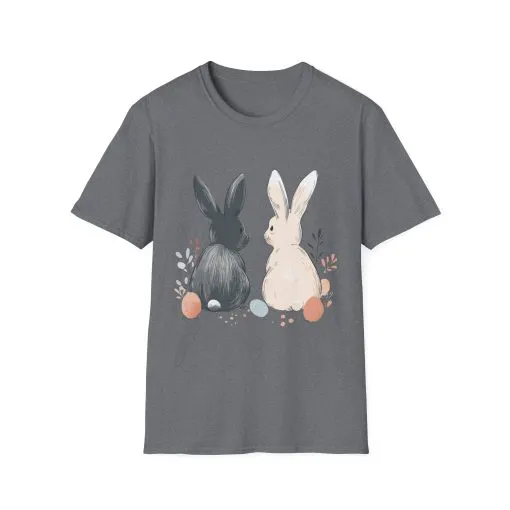 Cute Bunny Love Unisex Softstyle T-Shirt for Easter Celebrations - Image 21