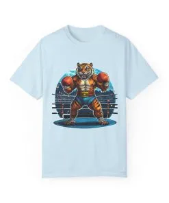 Boxing Tiger Unisex Garment-Dyed T-shirt | Sporty, Bold Graphic Tee for Animal Lovers