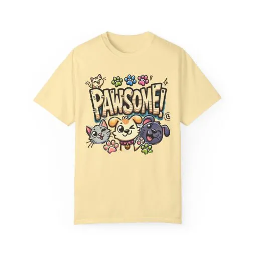 Pawsome Garment-Dyed T-Shirt for Animal Lovers - Image 17