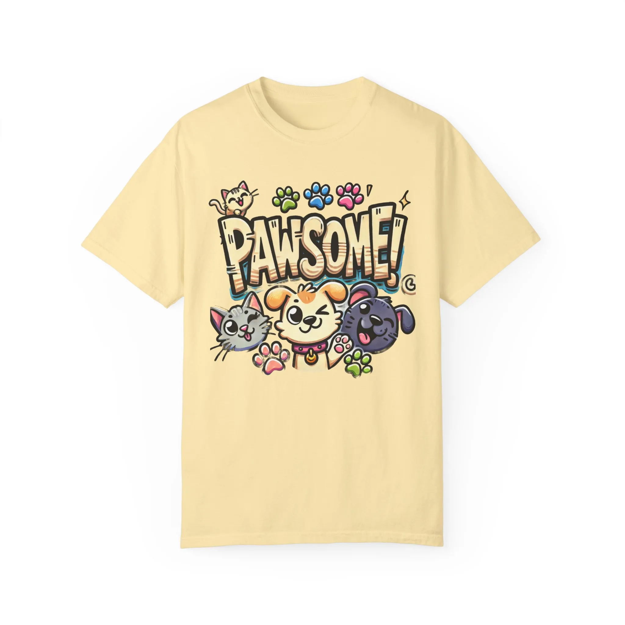 Pawsome Garment-Dyed T-Shirt for Animal Lovers - Image 17