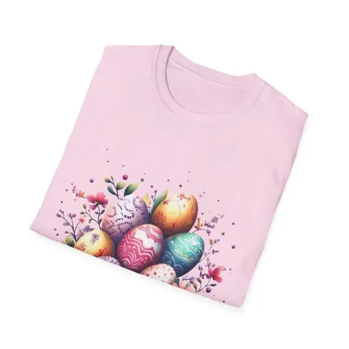 Easter Egg Floral Unisex Softstyle T-Shirt - Vibrant Spring Design - Image 48