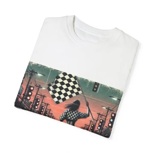 Retro Racing Flag T-Shirt - Unisex Garment-Dyed Tee for Car Enthusiasts - Image 6