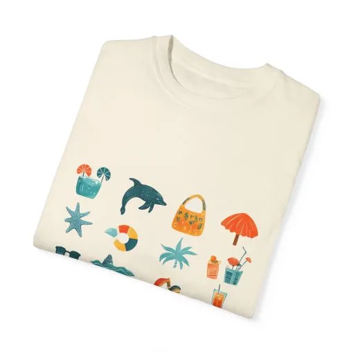 Tropical Vibes Unisex Garment-Dyed T-Shirt | Beach Life Design - Image 6