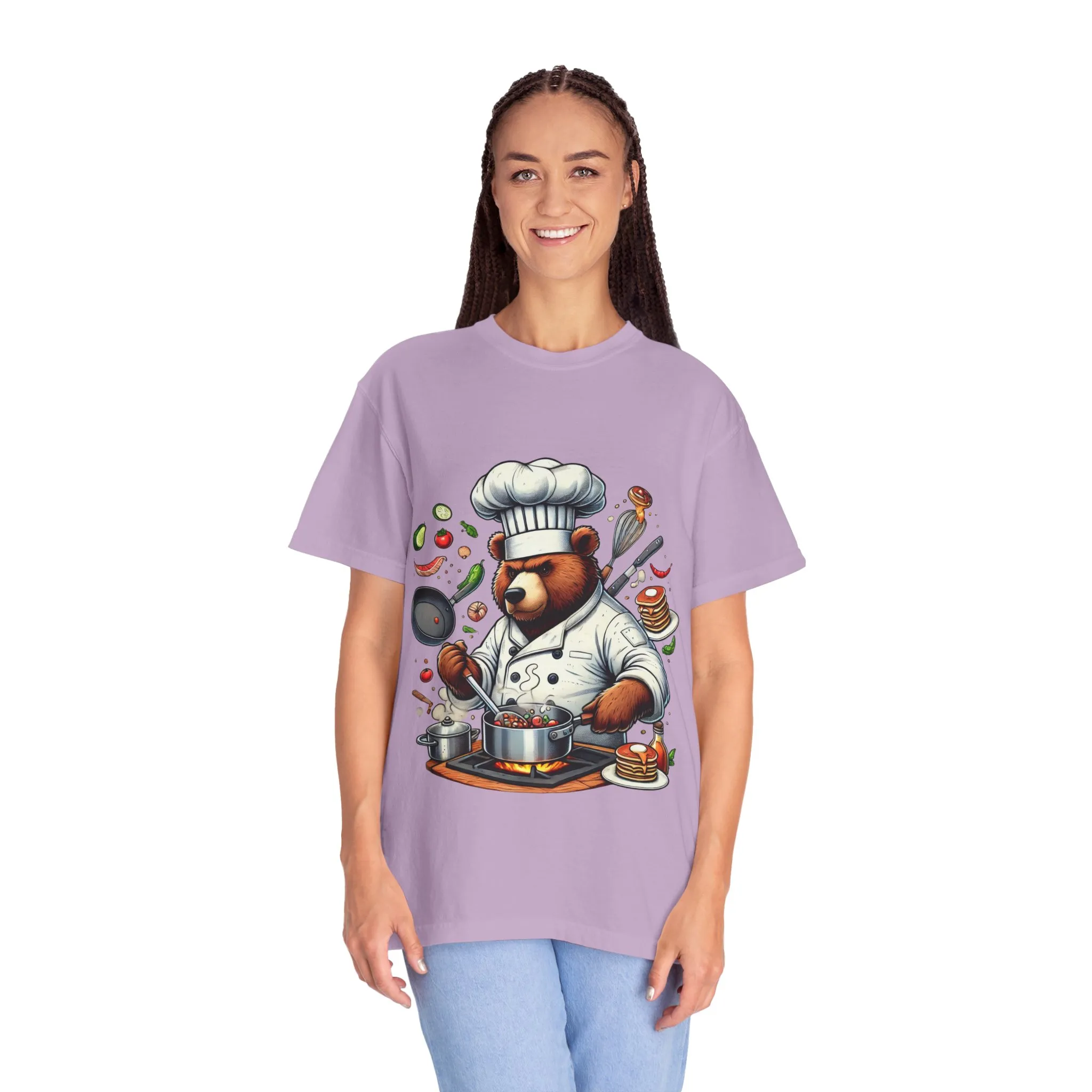 Chef Bear Unisex Garment-Dyed T-Shirt - Perfect for Cooking Lovers and Foodies - Image 36