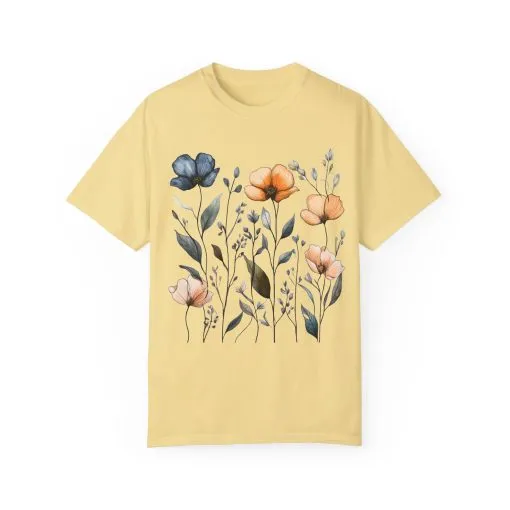 Floral Garden Unisex Garment-Dyed T-Shirt - Eco-Friendly Spring Wear - Image 13