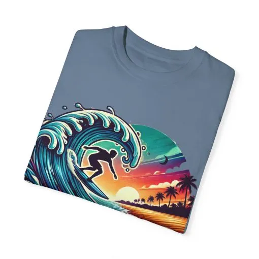 Ride the Tide Unisex Garment-Dyed T-shirt - Surfing Inspired Graphic Tee - Image 18