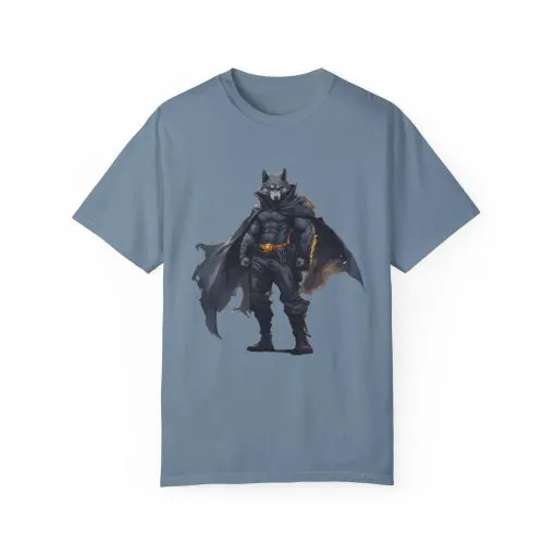 Heroic Wolf T-Shirt | Unisex Garment-Dyed Tee for Animal Lovers & Comic Fans