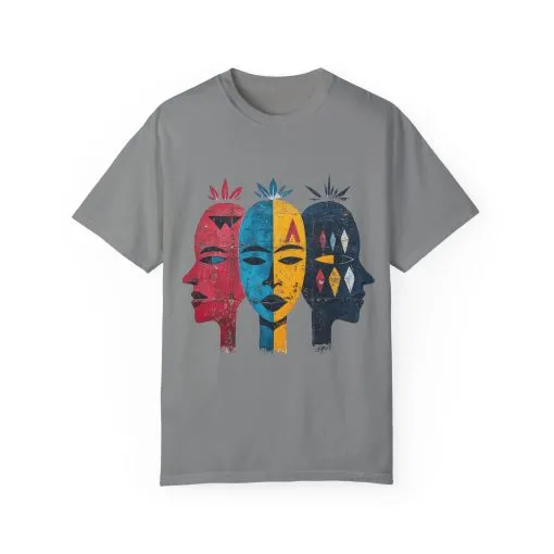 Vibrant Faces Unisex Garment-Dyed T-Shirt - Artistic Expression for Everyday Wear - Image 17