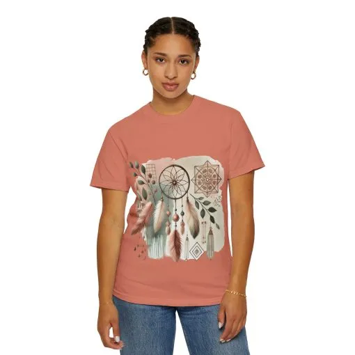 Dreamcatcher Boho T-Shirt | Unisex Garment-Dyed Tee for Spiritual Vibes - Image 15