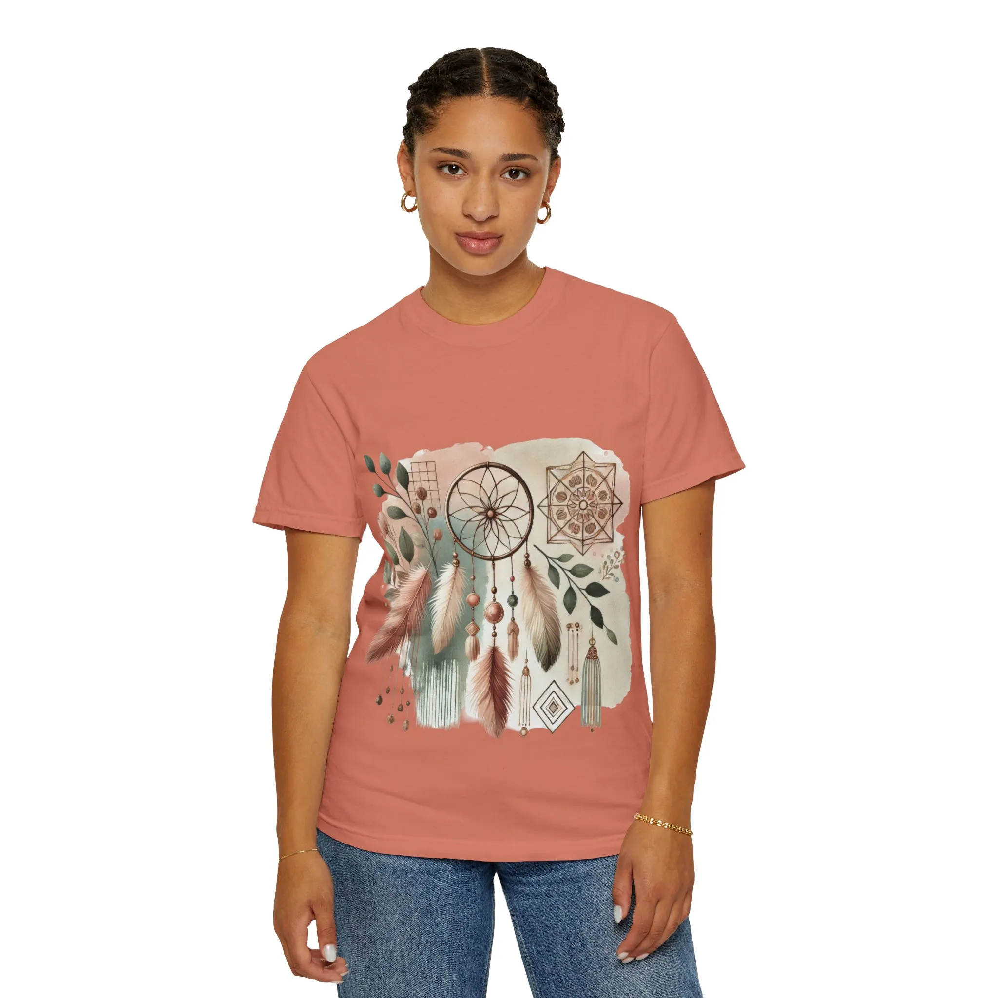 Dreamcatcher Boho T-Shirt | Unisex Garment-Dyed Tee for Spiritual Vibes - Image 15