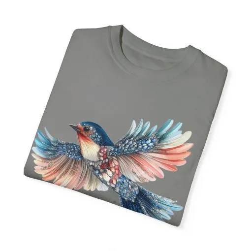 Colorful Bird Art Unisex T-Shirt - Nature-Inspired Garment-Dyed Tee - Image 26