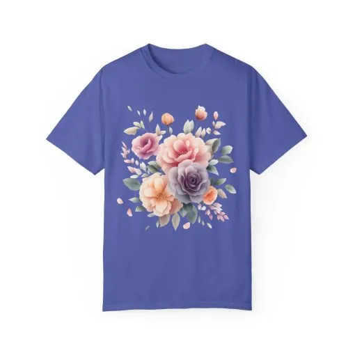 Floral Garden Unisex Garment-Dyed T-Shirt | Soft and Stylish Tee for Spring and Summer Occasions - Image 25