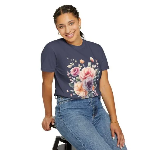 Floral Garden Unisex Garment-Dyed T-Shirt | Soft and Stylish Tee for Spring and Summer Occasions - Image 36