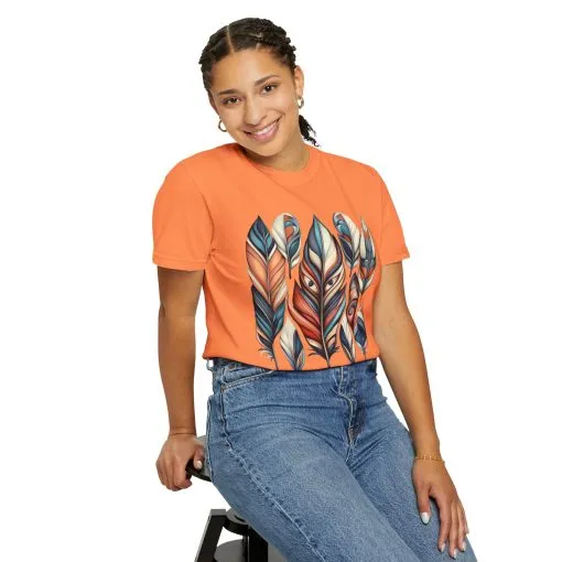 Bohemian Feathers Unisex T-Shirt - Artistic Nature Design - Image 9