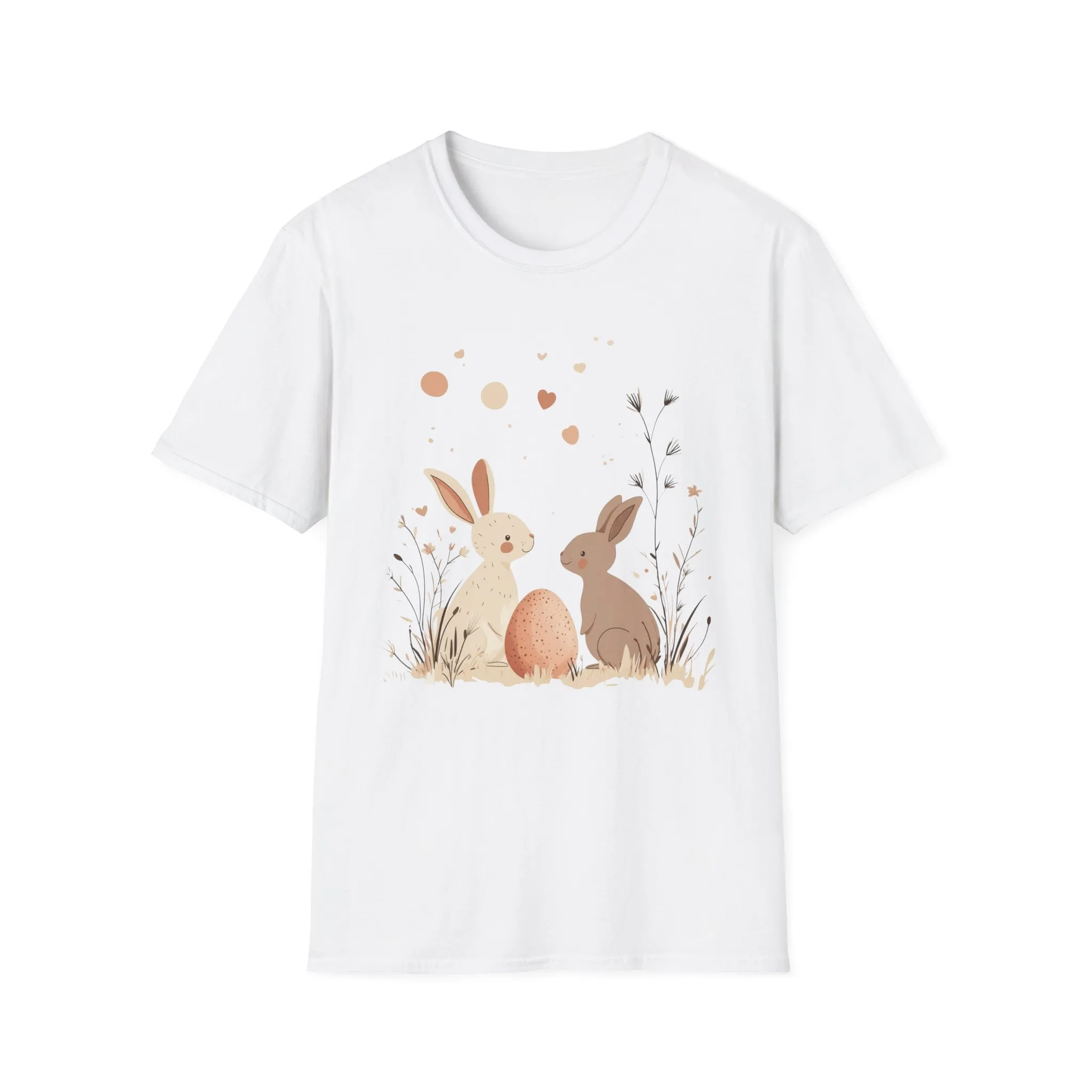 Spring Bunny Love Unisex Softstyle T-Shirt - Cute Floral Design for Easter Celebrations - Image 5