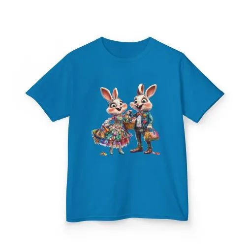 Adorable Bunny Couple Kids Tee - Perfect for Easter Celebrations - Image 20