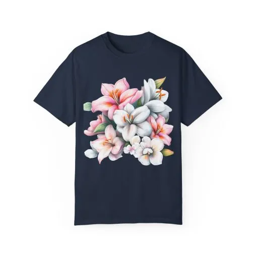 Floral Elegance Unisex Garment-Dyed T-Shirt - Perfect for Spring Celebrations - Image 41