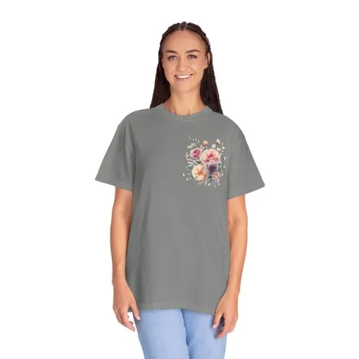 Floral Unisex Garment-Dyed T-shirt - Soft Summer Vibes - Image 23