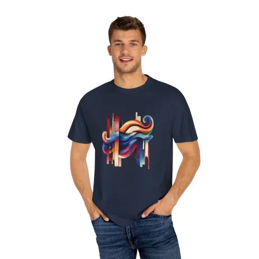 Colorful Abstract Art Unisex Garment-Dyed T-Shirt | Trendy Graphic Tee for Art Lovers - Image 31