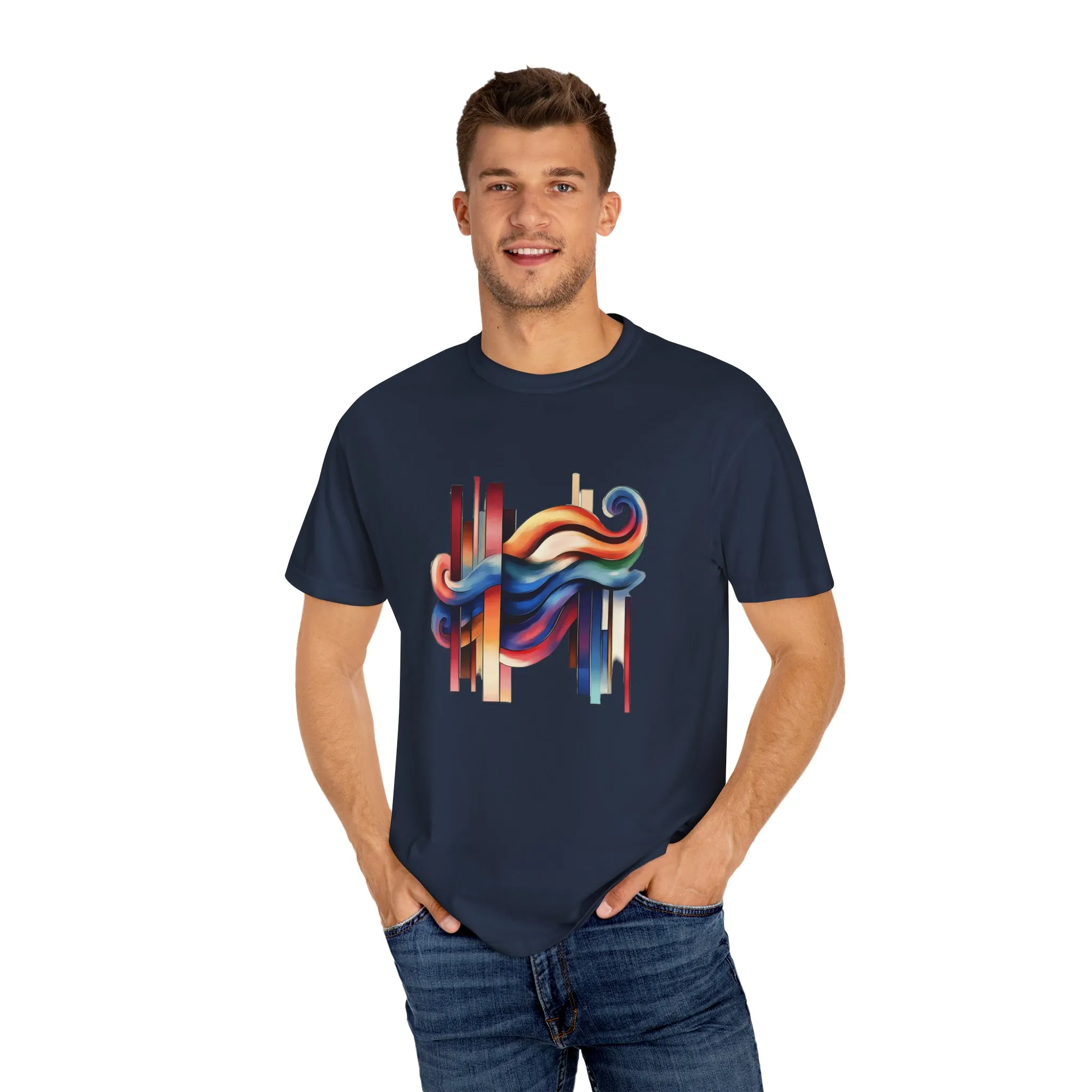 Colorful Abstract Art Unisex Garment-Dyed T-Shirt | Trendy Graphic Tee for Art Lovers - Image 31