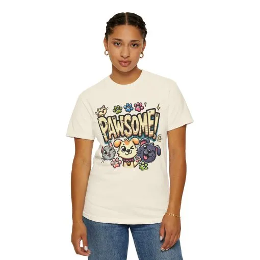 Pawsome Garment-Dyed T-Shirt for Animal Lovers - Image 15