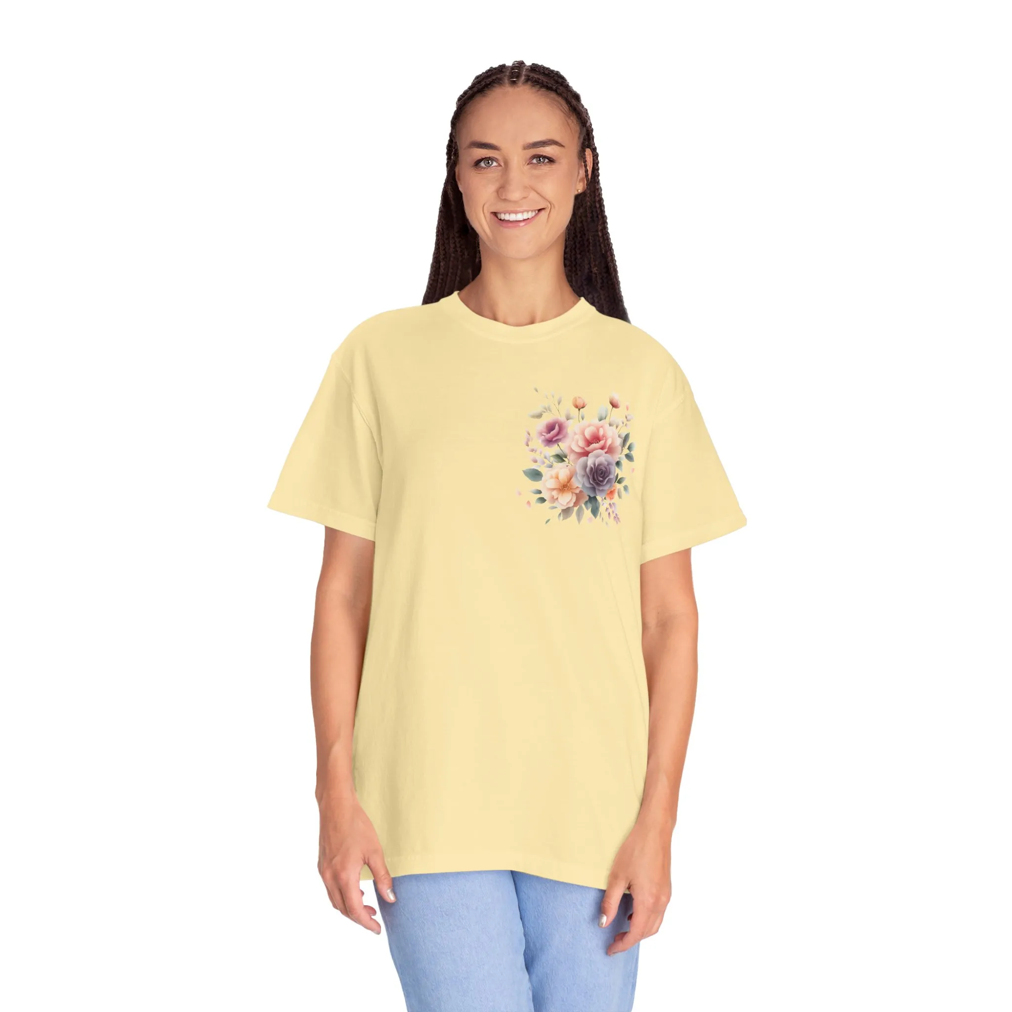 Floral Unisex Garment-Dyed T-shirt - Soft Summer Vibes - Image 15