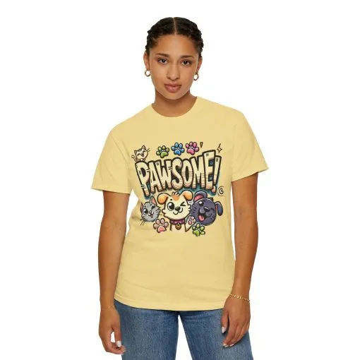 Pawsome Garment-Dyed T-Shirt for Animal Lovers - Image 27
