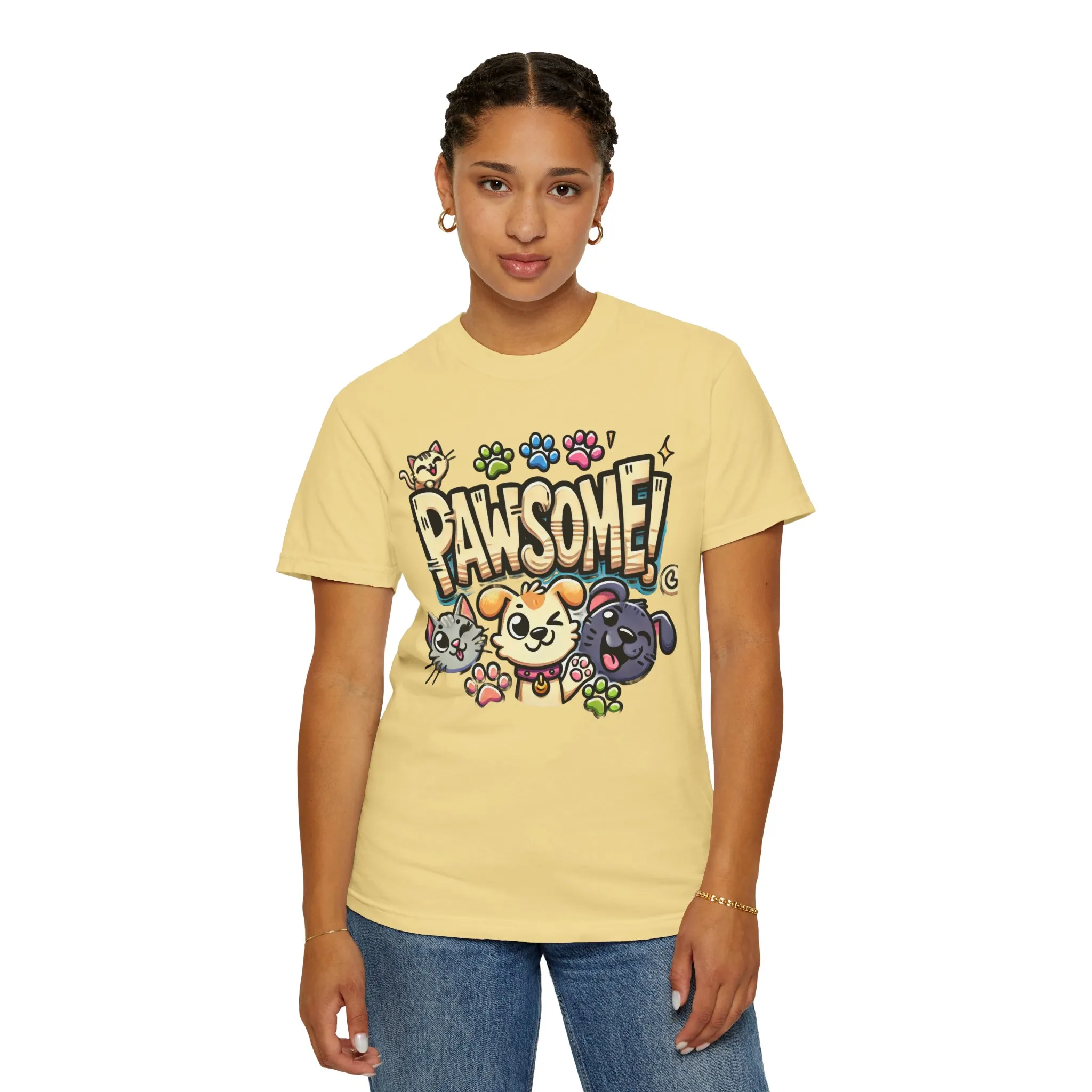 Pawsome Garment-Dyed T-Shirt for Animal Lovers - Image 27