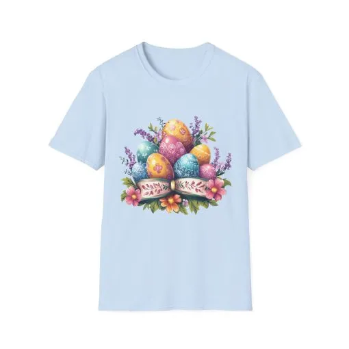 Easter Floral Eggs Unisex Softstyle T-Shirt - Image 33