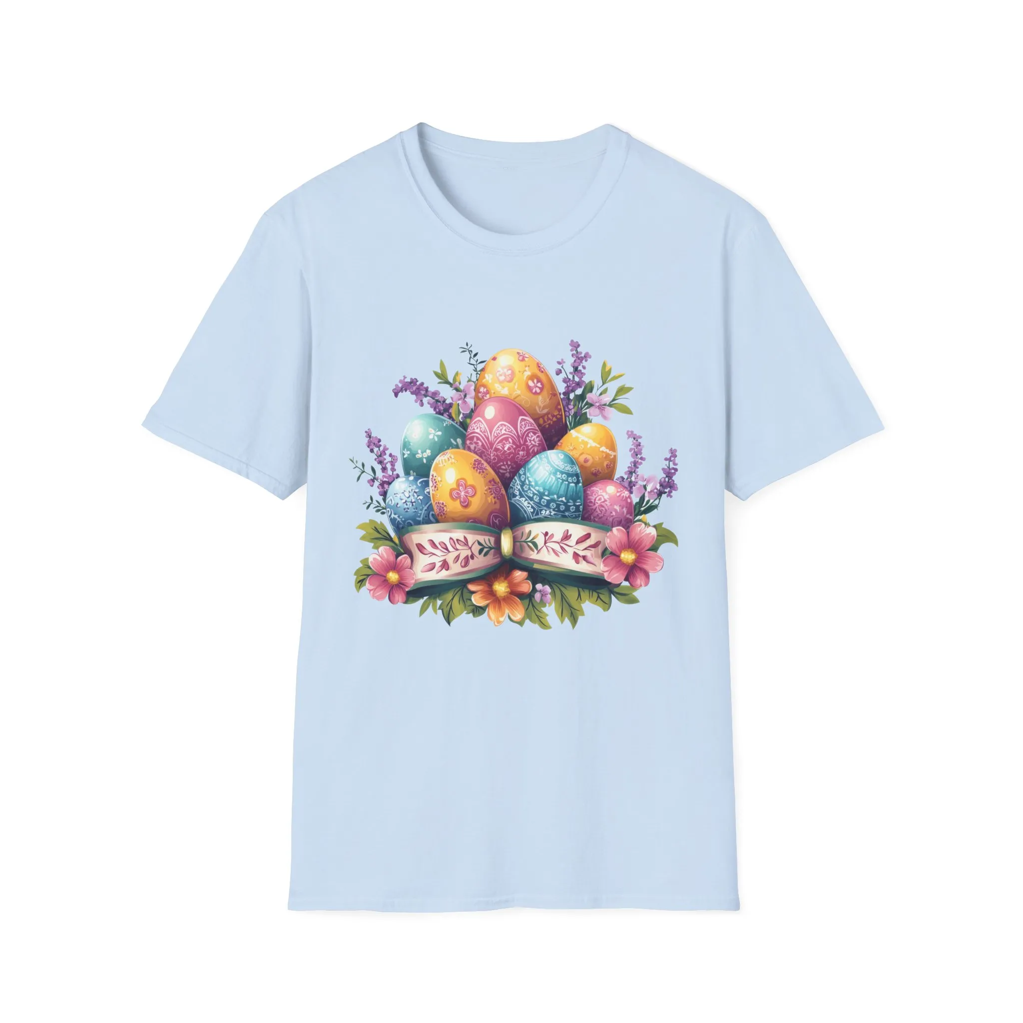 Easter Floral Eggs Unisex Softstyle T-Shirt - Image 33