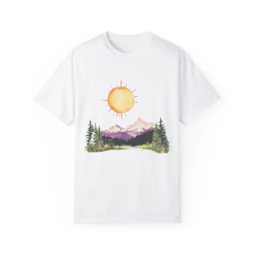 Sunrise Mountain Unisex T-shirt - Nature Lovers Tee - Image 2
