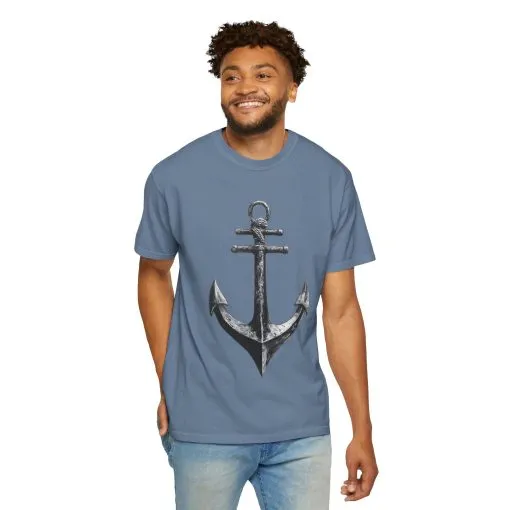 Nautical Anchor Unisex Garment-Dyed T-shirt | Casual Marine Style Wear - Image 28