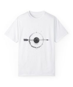 Unisex Garment-Dyed T-shirt with Unique Arrow and Target Design - Perfect for Casual Wear and Gifts