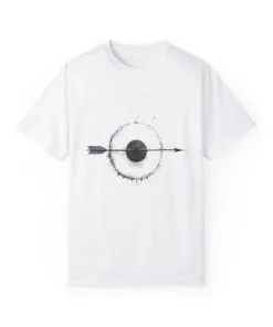 Unisex Garment-Dyed T-shirt with Unique Arrow and Target Design - Perfect for Casual Wear and Gifts