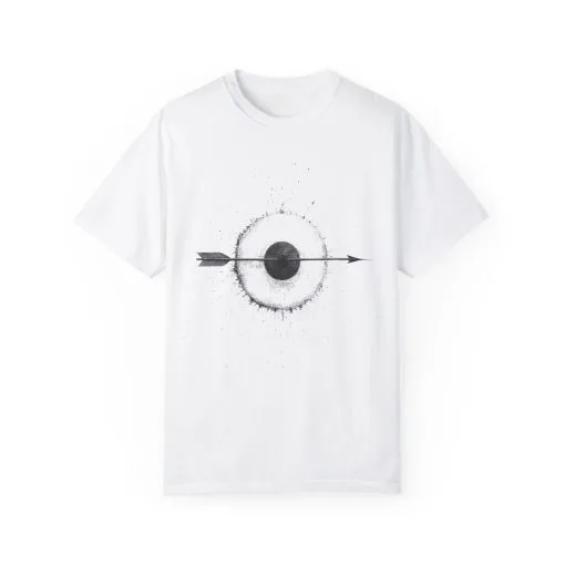 Unisex Garment-Dyed T-shirt with Unique Arrow and Target Design - Perfect for Casual Wear and Gifts