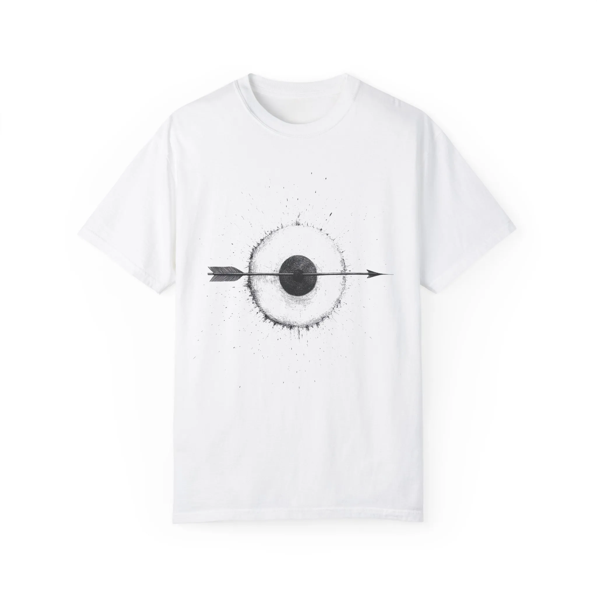 Unisex Garment-Dyed T-shirt with Unique Arrow and Target Design - Perfect for Casual Wear and Gifts