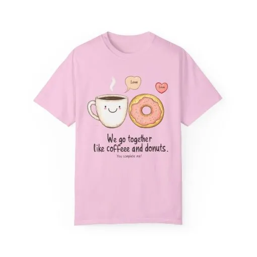 Coffee and Donuts Love Unisex T-Shirt | Cute Foodie Gift | Perfect for Valentine's Day & Everyday Wear - Image 29