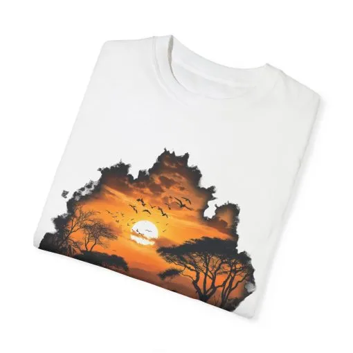 Sunset Safari Unisex Garment-Dyed T-shirt - Nature Inspired Graphic Tee - Image 6