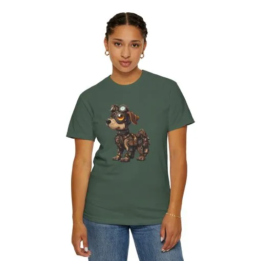 Steampunk Dog Unisex Garment-Dyed T-Shirt - Image 32