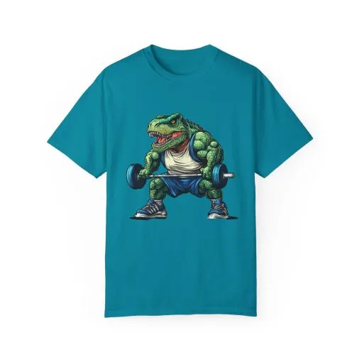 Gym Dinosaur Unisex Garment-Dyed T-Shirt - Fitness Tee for Workout Enthusiasts - Image 22