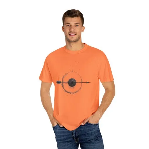 Unisex Garment-Dyed T-shirt with Unique Arrow and Target Design - Perfect for Casual Wear and Gifts - Image 8