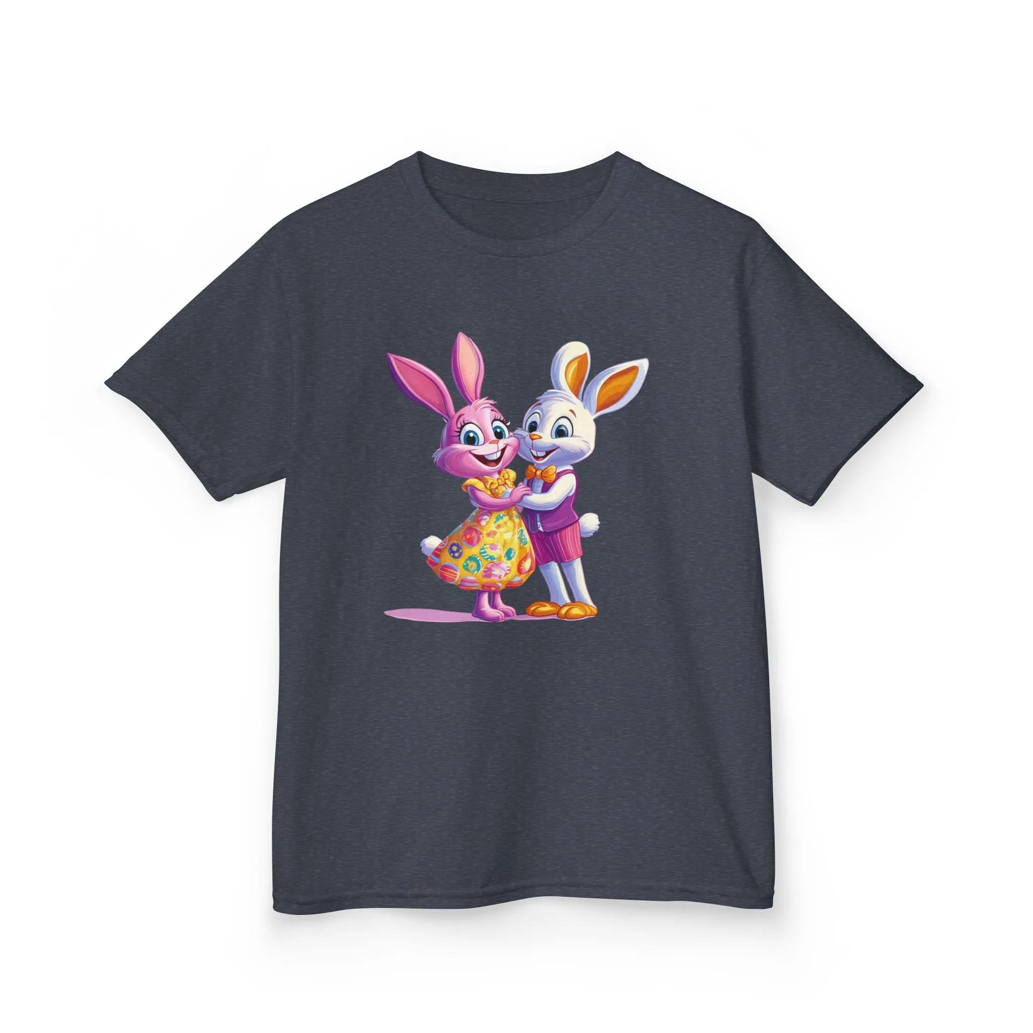 Cute Bunny Love Kids Heavy Cotton Tee - Adorable Cartoon Design for Spring Celebrations - Image 20
