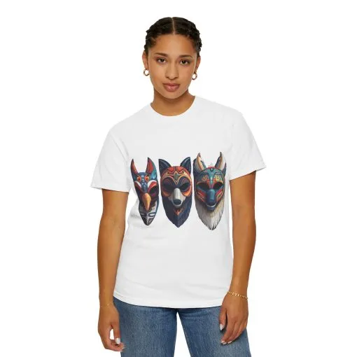 Tribal Mask Unisex Garment-Dyed T-Shirt | Artistic & Colorful Graphic Tee - Image 8